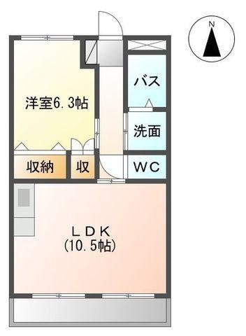 フォレスト壱番館(1LDK/2階)の間取り写真