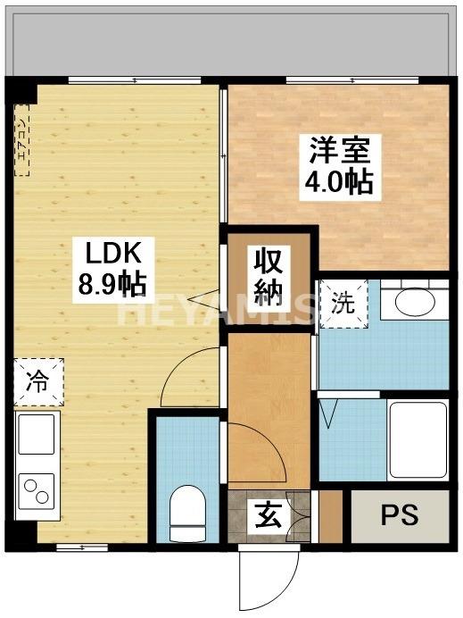 SUNNY PLACE戸町(1LDK/2階)の間取り写真