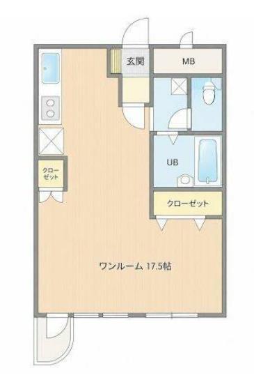スカイコート大手町(ワンルーム/8階)の間取り写真