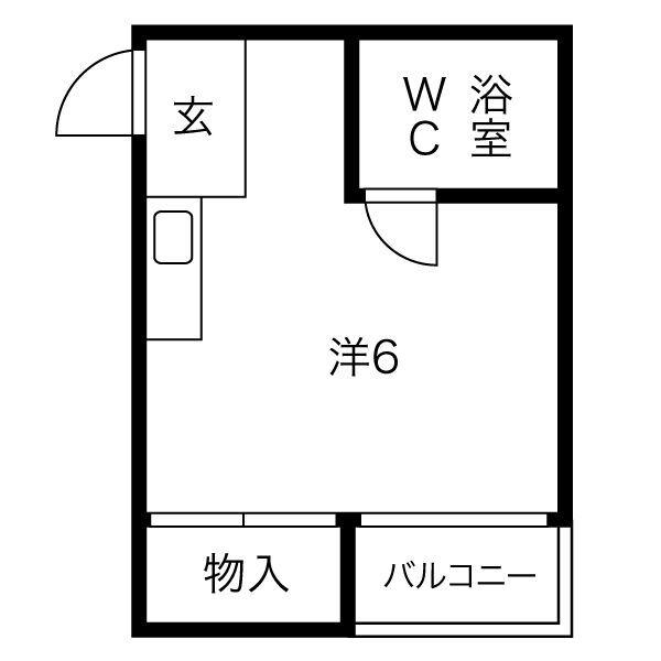JPアパートメント摂津(ワンルーム/3階)の間取り写真