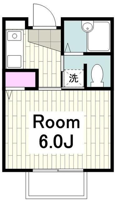 プチジョージアン横浜(1K/2階)の間取り写真