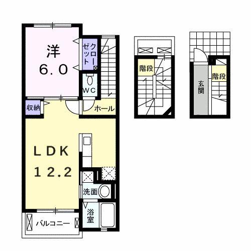 コンフォール・メゾン(1LDK/3階)の間取り写真