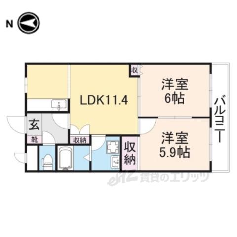 サンヒルズ(2LDK/2階)の間取り写真