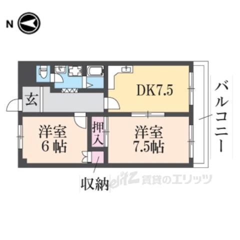 BELONG東花園(2DK/3階)の間取り写真