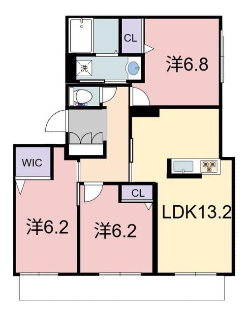 シャーメゾンRAC中沢(3LDK/3階)の間取り写真