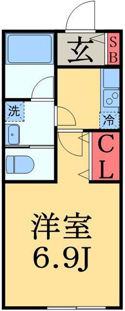 AMBITION 勝田台(1K/1階)の間取り写真