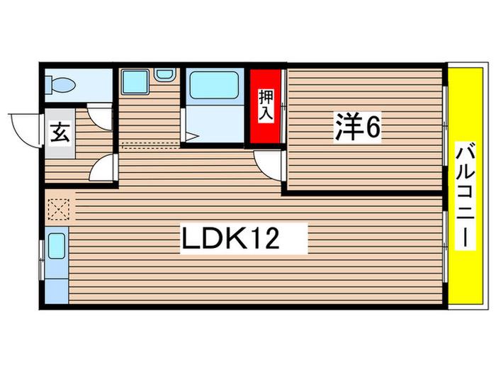 グリーンビラ足立(1LDK/1階)の間取り写真