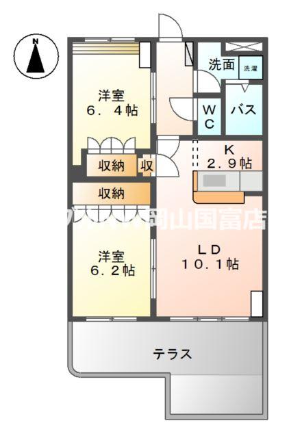 サンプロスパーガルデン(2LDK/1階)の間取り写真