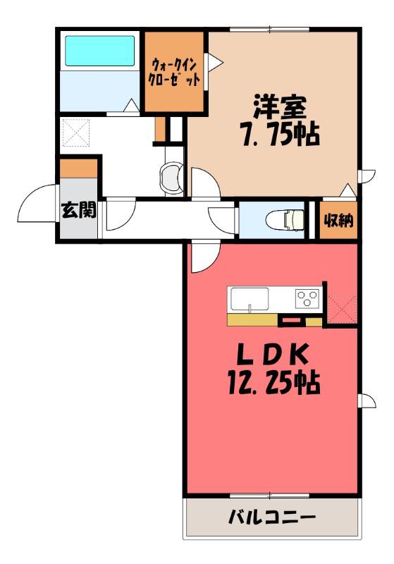 ヴァンクール(1LDK/3階)の間取り写真