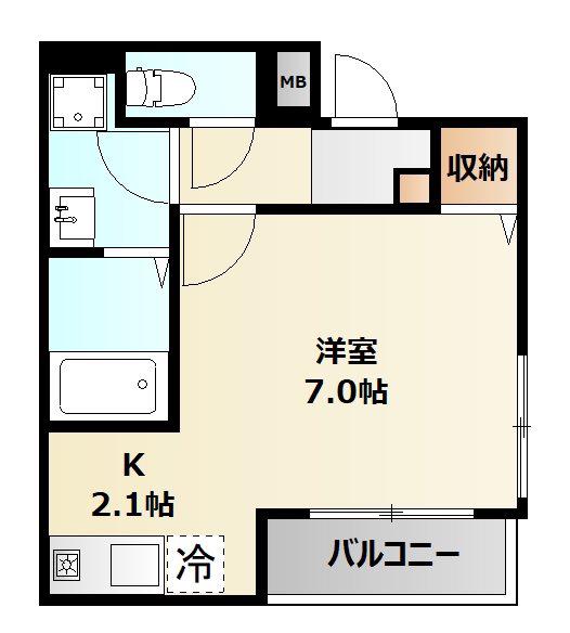 ミリアビタ弁天(1K/3階)の間取り写真