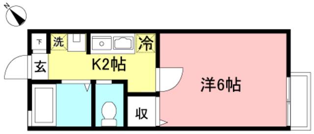 ハイム四季(1K/1階)の間取り写真