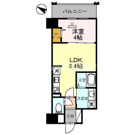 幸 COURT TSUKAMOTO(1LDK/6階)の間取り写真