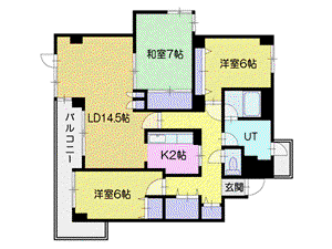 FC新札幌(3LDK/6階)の間取り写真