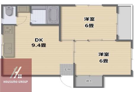 AVANZARE三先(2LDK/4階)の間取り写真