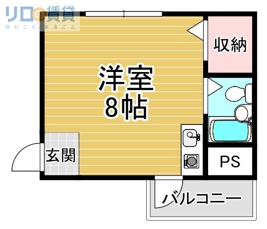 レスポアール(ワンルーム/1階)の間取り写真