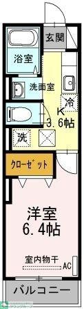 ノブレス・東中野(1K/1階)の間取り写真