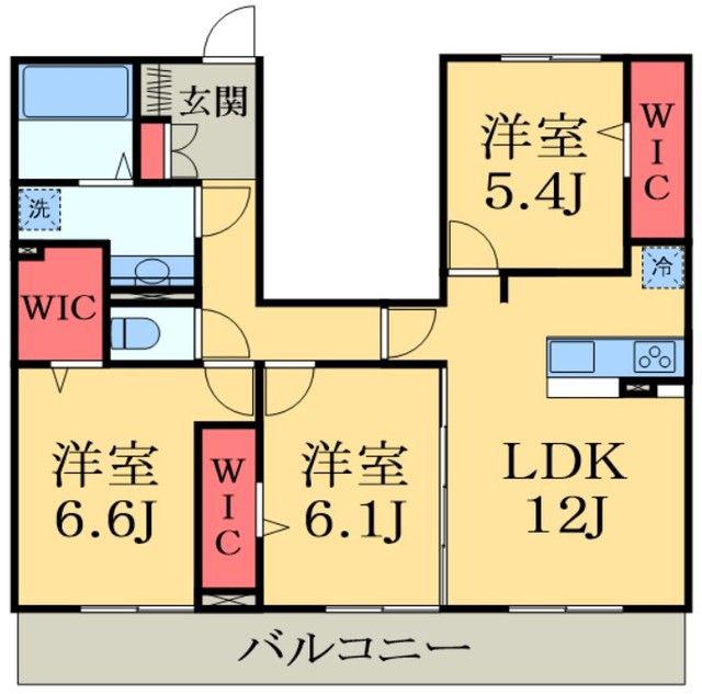 サンクレールA(3LDK/3階)の間取り写真