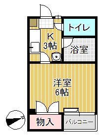 エスペラントB1B2(1K/3階)の間取り写真