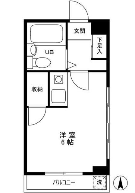コーポ渡辺(ワンルーム/3階)の間取り写真