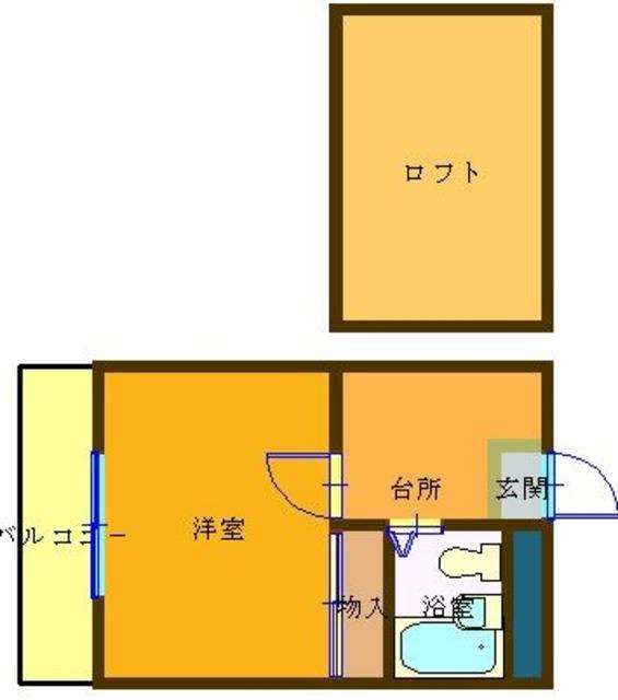 ハニーハウスツルタ(ワンルーム/3階)の間取り写真