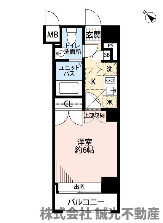 クレタ県庁前(1K/4階)の間取り写真