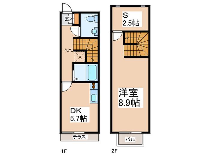 ソレイユ・ド・原田(1SDK/1階)の間取り写真