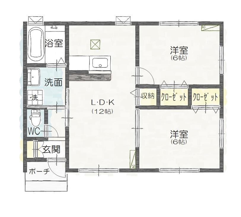 ハイムラプランタン(2LDK/1階)の間取り写真