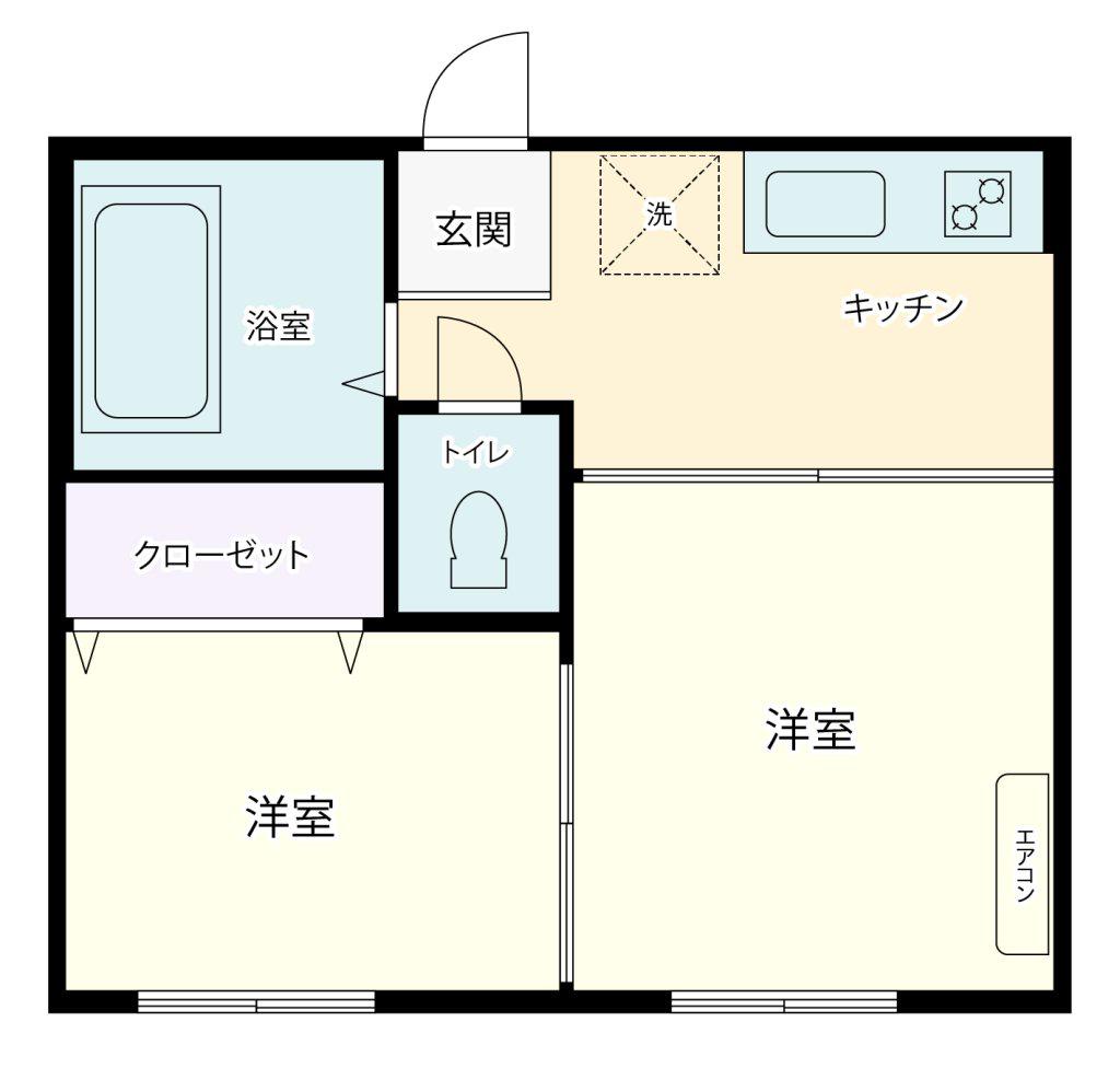 藤和ハイツ(2K/1階)の間取り写真