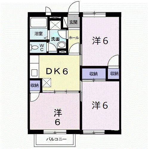プリオール実丸A(3DK/1階)の間取り写真
