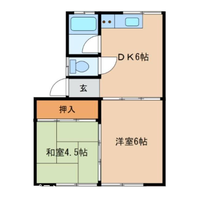 フジマンションA(2DK/1階)の間取り写真