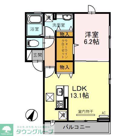 ジュレ・ブランシュ(1LDK/1階)の間取り写真