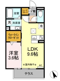 LUCE(1LDK/1階)の間取り写真