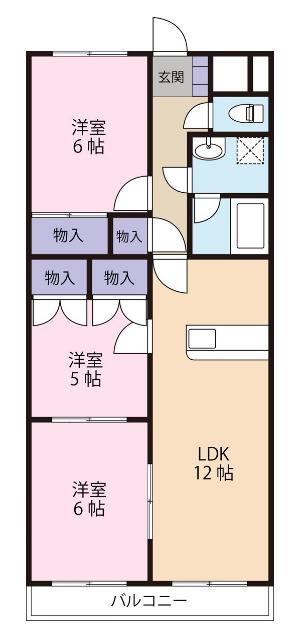 マーキュリーIII(3LDK/1階)の間取り写真