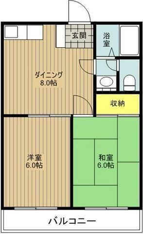 アベーユフラッツ・秋津(2DK/2階)の間取り写真