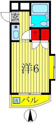 ジュネパレス新松戸第06(1K/1階)の間取り写真