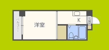 コーポ丸松(1K/5階)の間取り写真