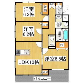 エコーハイツ III(3LDK/3階)の間取り写真