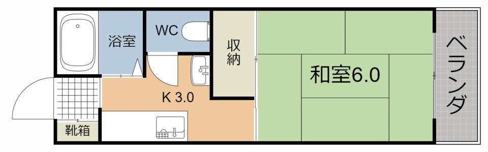 レジデンス久野(1K/7階)の間取り写真