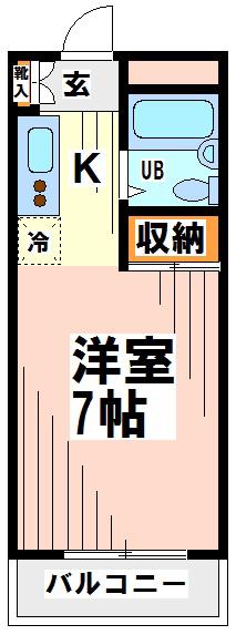 マインズマンション(ワンルーム/3階)の間取り写真