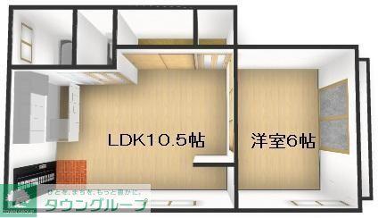 ハイツタツミ(1LDK/2階)の間取り写真