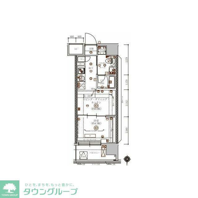 ベルシード綾瀬DUE♯R(1DK/8階)の間取り写真