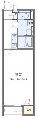 クレイノ福江(1K/2階)の間取り写真
