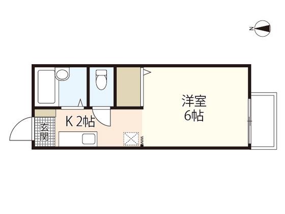 アプローズコートA棟(1K/1階)の間取り写真
