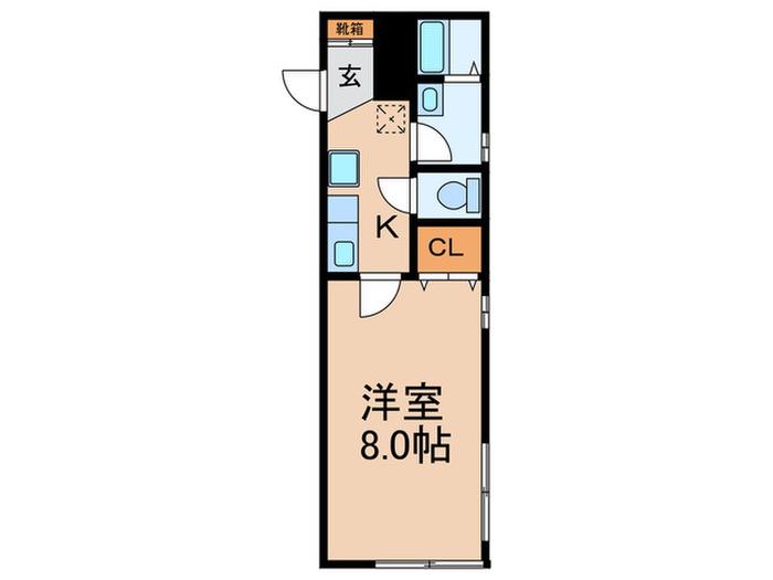 フォーレスト城山(1K/2階)の間取り写真