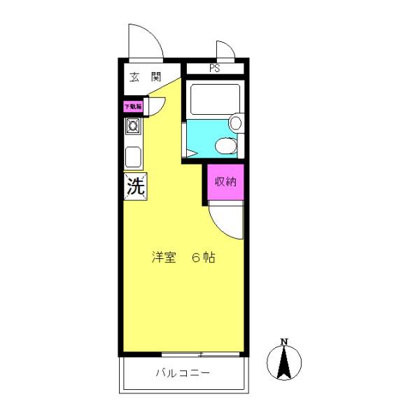 カサベルデ中村(ワンルーム/3階)の間取り写真