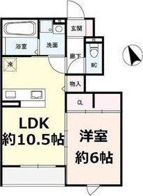 D-ROOM CHILL(1LDK/1階)の間取り写真