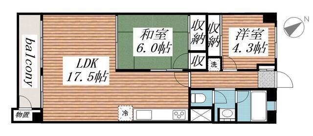 海神コーポ(2LDK/1階)の間取り写真