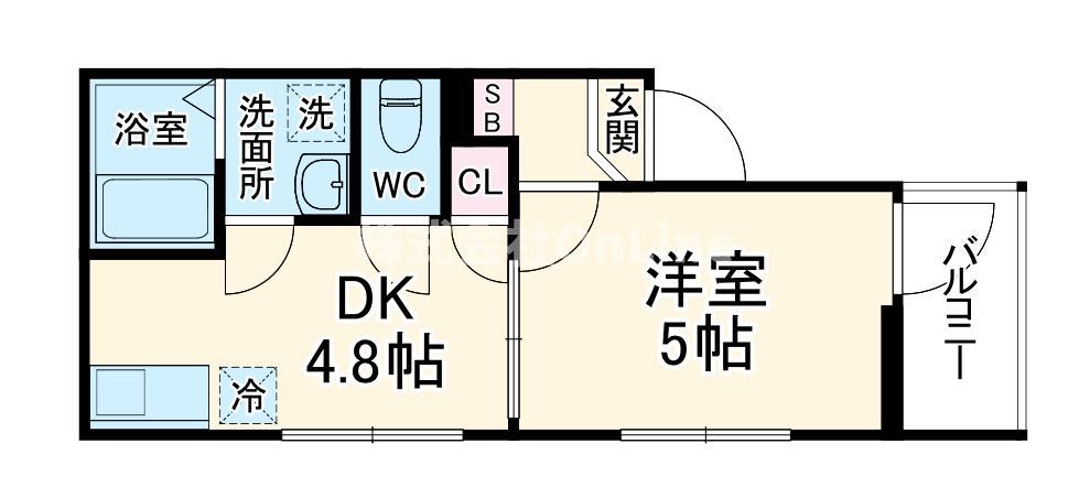 MELDIA大蓮II(1DK/3階)の間取り写真