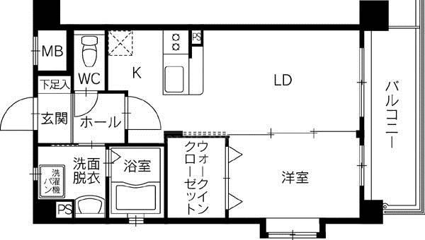 サンシャインM&S三番館(1LDK/4階)の間取り写真
