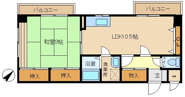 グラン・ボナール(1LDK/5階)の間取り写真